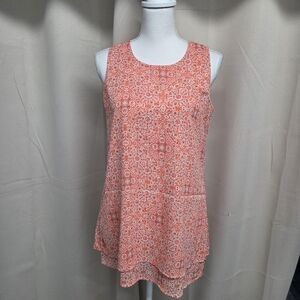 Fever Orange Floral Sleeveless Blouse